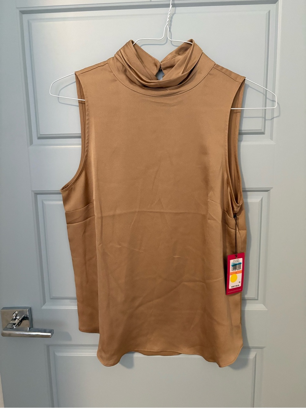 Vince Camuto NWT Sleeveless Mock Neck Top in Camel